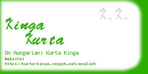 kinga kurta business card